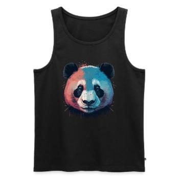 Peinture de panda - Débardeur bio Premium Homme - noir - Devant - Michal (187cm)