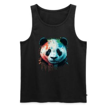 Panda Gift For Girls - Men's Premium Organic Tank Top - black - Front - AI Model Male 178 light (178cm)