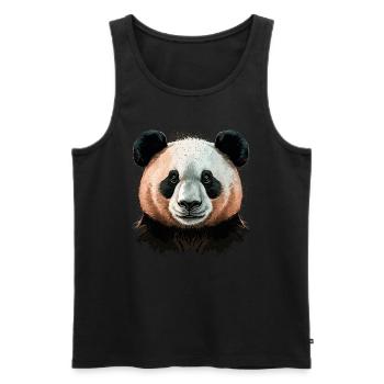 Tête de panda - Débardeur bio Premium Homme - noir - Devant - Michal (187cm)