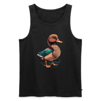 Ente - Männer Premium Bio Tank Top - Schwarz - Vorne - Michal (187cm)
