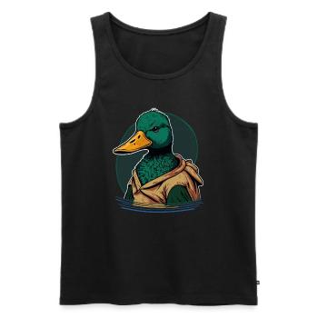 Lustige Ente - Männer Premium Bio Tank Top - Schwarz - Vorne - Michal (187cm)