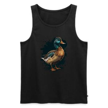 Ente stehend - Männer Premium Bio Tank Top - Schwarz - Vorne - AI Model Male 178 light (178cm)