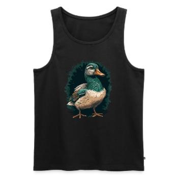 Entenjäger - Ente - Männer Premium Bio Tank Top - Schwarz - Vorne - Michal (187cm)