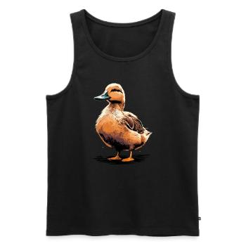 Young Duck - Men's Premium Organic Tank Top - black - Front - Michal (187cm)