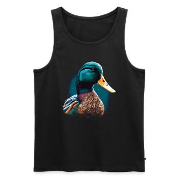 Entenkopf Illustration - Männer Premium Bio Tank Top - Schwarz - Vorne - Michal (187cm)