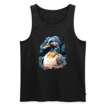 Aquarellente - Männer Premium Bio Tank Top - Schwarz - Vorne - Michal (187cm)
