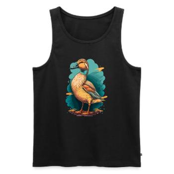 Lustige Ente - Männer Premium Bio Tank Top - Schwarz - Vorne - Michal (187cm)