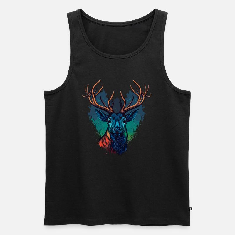 Bunter Kopf - Männer Premium Bio Tank Top - Schwarz