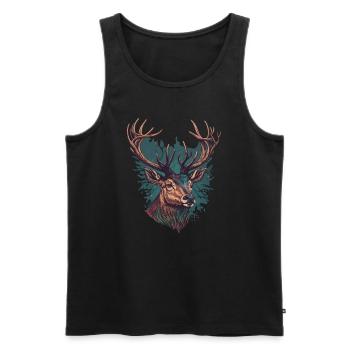 Caribou - Men's Premium Organic Tank Top - black - Front - AI Model Male 178 light (178cm)