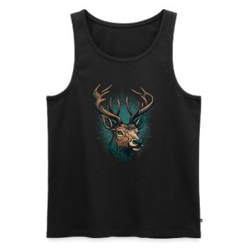 Buck Hunter - Männer Premium Bio Tank Top - Schwarz - Vorne - Michal (187cm)