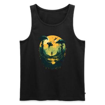 Nicht von dieser Welt - Männer Premium Bio Tank Top - Schwarz - Vorne - AI Model Male 178 light (178cm)