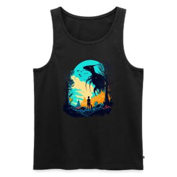 rebellious alien - Men's Premium Organic Tank Top - black - Front - AI Model Male 178 light (178cm)