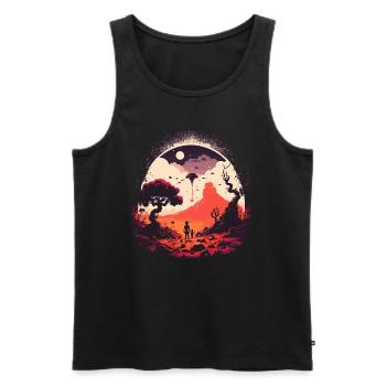 c’est là-bas - Débardeur bio Premium Homme - noir - Devant - AI Model Male 178 light (178cm)