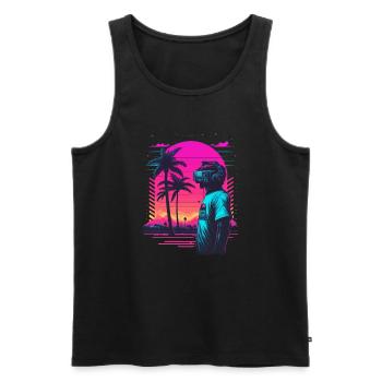 Musik Dude - Männer Premium Bio Tank Top - Schwarz - Vorne - AI Model Male 178 light (178cm)