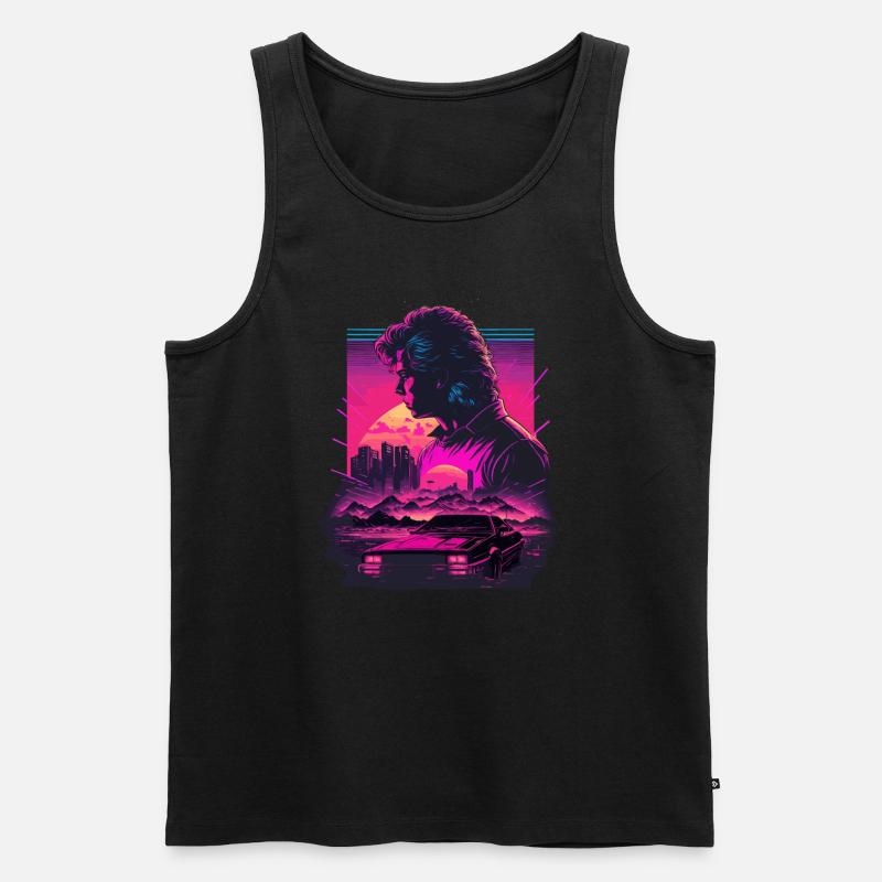 Neon-Retro-Kunst - Männer Premium Bio Tank Top - Schwarz