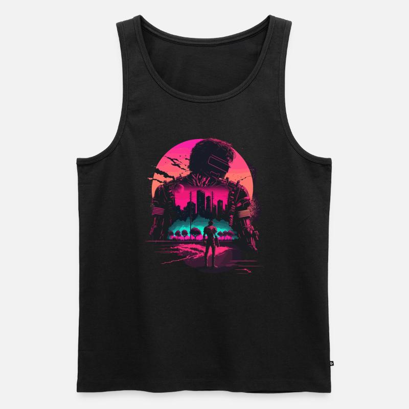 Retro-Cyborg - Männer Premium Bio Tank Top - Schwarz