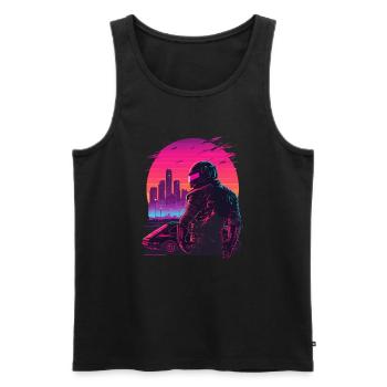 Retro Rennen - Männer Premium Bio Tank Top - Schwarz - Vorne - Michal (187cm)