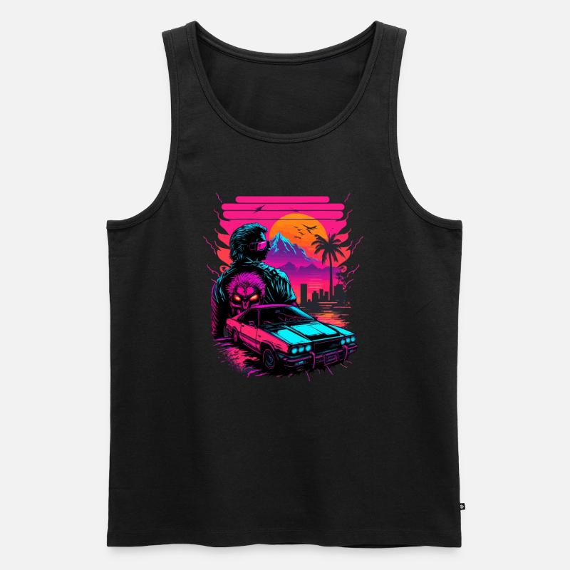 Chillwave - Männer Premium Bio Tank Top - Schwarz