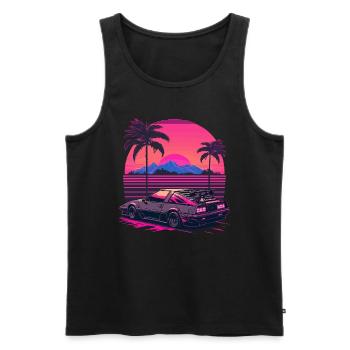Chillwave-Auto - Männer Premium Bio Tank Top - Schwarz - Vorne - AI Model Male 178 light (178cm)
