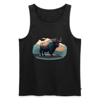 Propriétaire de yak - Débardeur bio Premium Homme - noir - Devant - AI Model Male 178 light (178cm)
