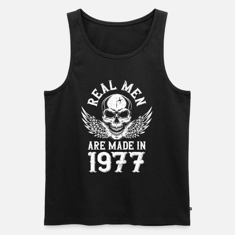 Geburtstag 1977 Echte Männer sind 1977 geboren - Männer Premium Bio Tank Top - Schwarz