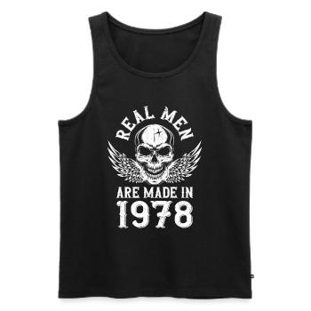 Geburtstag 1978 Echte Männer sind 1978 geboren - Männer Premium Bio Tank Top - Schwarz - Vorne - Michal (187cm)