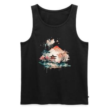 Chinese Landscape - Men's Premium Organic Tank Top - black - Front - AI Model Male 178 light (178cm)