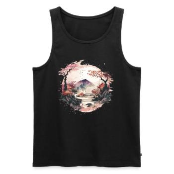 Zen Garden - Men's Premium Organic Tank Top - black - Front - Michal (187cm)