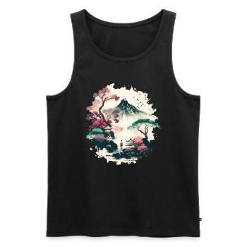 Rote Sonne - Männer Premium Bio Tank Top - Schwarz - Vorne - AI Model Male 178 light (178cm)