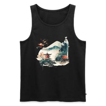 Beautiful Artwork - Men's Premium Organic Tank Top - black - Front - AI Model Male 178 light (178cm)