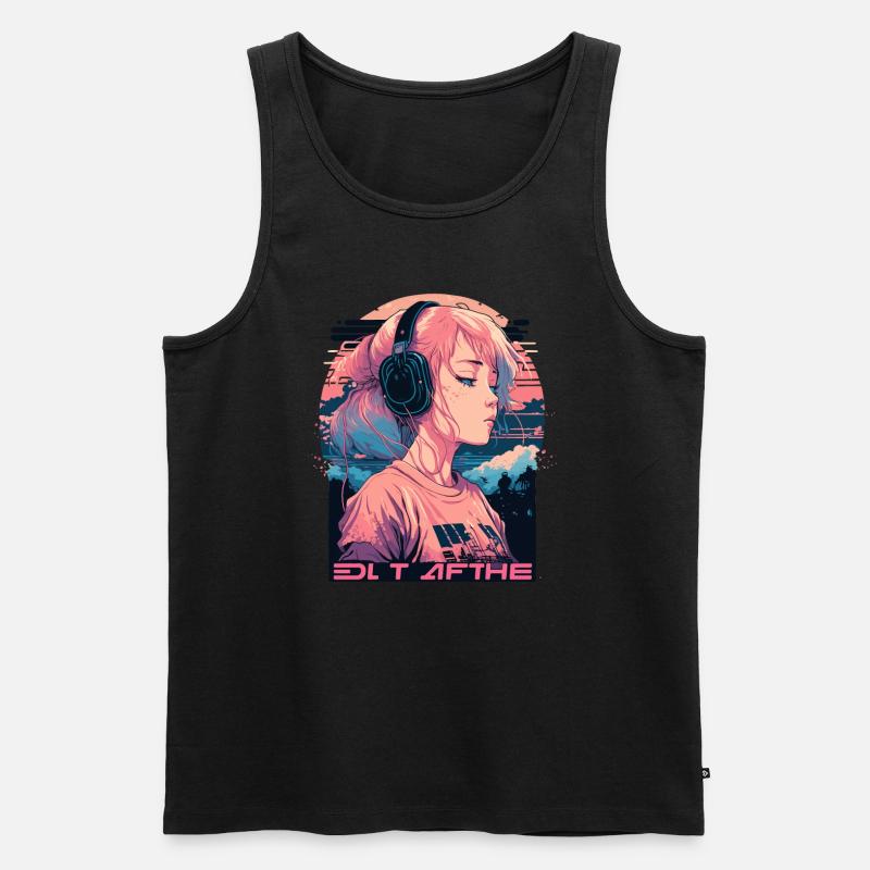 Trauriges Mädchen - Männer Premium Bio Tank Top - Schwarz