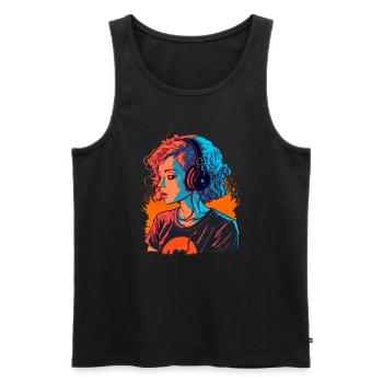 Cute Girl - Men's Premium Organic Tank Top - black - Front - AI Model Male 178 light (178cm)