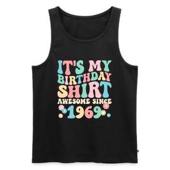 Chemise d’anniversaire surtout depuis 1969 - Débardeur bio Premium Homme - noir - Devant - Michal (187cm)
