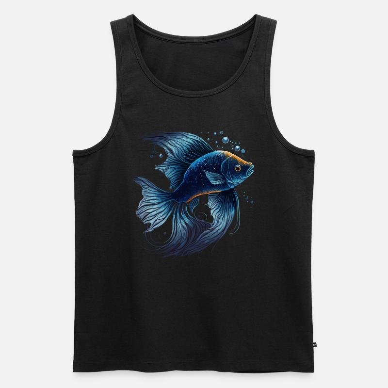 Blauer Fisch - Männer Premium Bio Tank Top - Schwarz