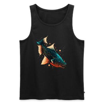 Fisch Liebe - Männer Premium Bio Tank Top - Schwarz - Vorne - AI Model Male 178 light (178cm)