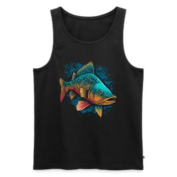 Flussfisch - Männer Premium Bio Tank Top - Schwarz - Vorne - AI Model Male 178 light (178cm)