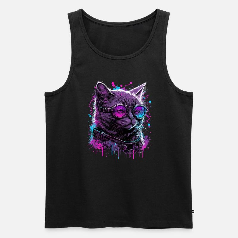 Vaporcat - Männer Premium Bio Tank Top - Schwarz