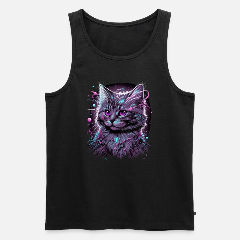 Anime Katze - Männer Premium Bio Tank Top - Schwarz