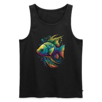 Colorful Fish - Men's Premium Organic Tank Top - black - Front - AI Model Male 178 light (178cm)