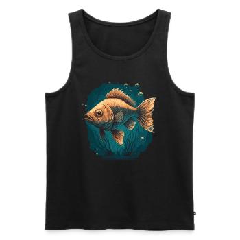 Tiefseefisch Illustration - Männer Premium Bio Tank Top - Schwarz - Vorne - AI Model Male 178 light (178cm)