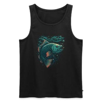 Fisch mit offenem Maul - Männer Premium Bio Tank Top - Schwarz - Vorne - AI Model Male 178 light (178cm)