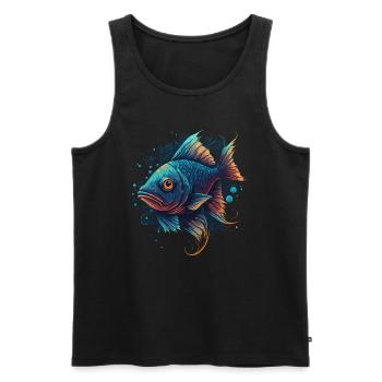Fisch Kunstwerk - Männer Premium Bio Tank Top - Schwarz - Vorne - AI Model Male 178 light (178cm)