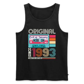 January born 1993 30th birthday gift - Men's Premium Organic Tank Top - black - Front - Michal (187cm)