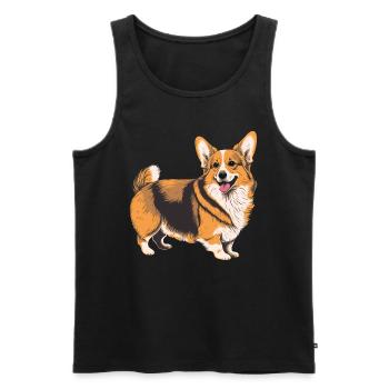 Ready to Play Corgi - Men's Premium Organic Tank Top - black - Front - Michal (187cm)