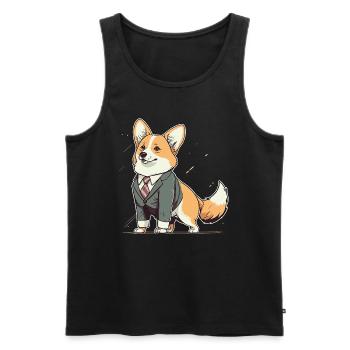Happy Pet Corgi - Débardeur bio Premium Homme - noir - Devant - Michal (187cm)