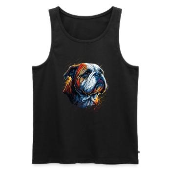 Bulldog Looking Up - Men's Premium Organic Tank Top - black - Front - Michal (187cm)