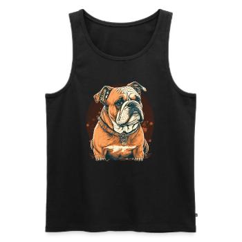 Bouledogue court - Débardeur bio Premium Homme - noir - Devant - Michal (187cm)