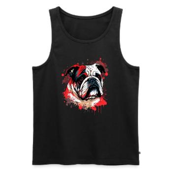 Red Bulldog Kunst - Männer Premium Bio Tank Top - Schwarz - Vorne - Michal (187cm)