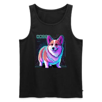 Cyber-Corgi - Débardeur bio Premium Homme - noir - Devant - Michal (187cm)