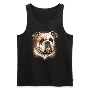 Bouledogue vintage - Débardeur bio Premium Homme - noir - Devant - Michal (187cm)